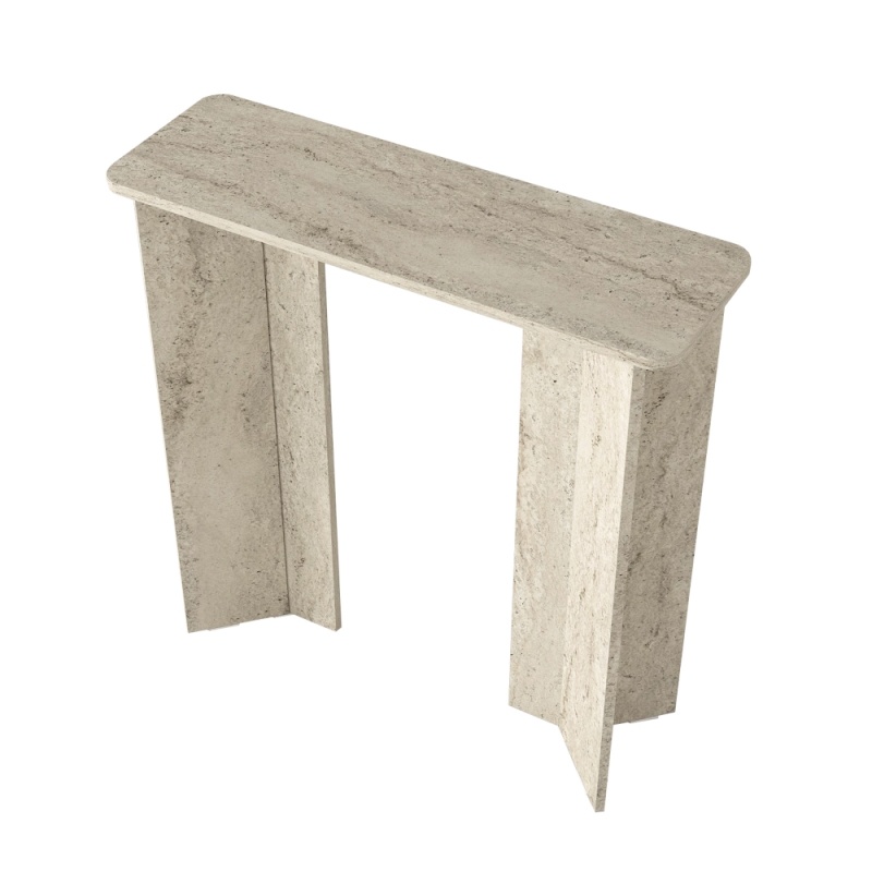 Masă decor, Mara Traverten Dresser, UnicUtil, Travertin, 90 cm - imagine 8