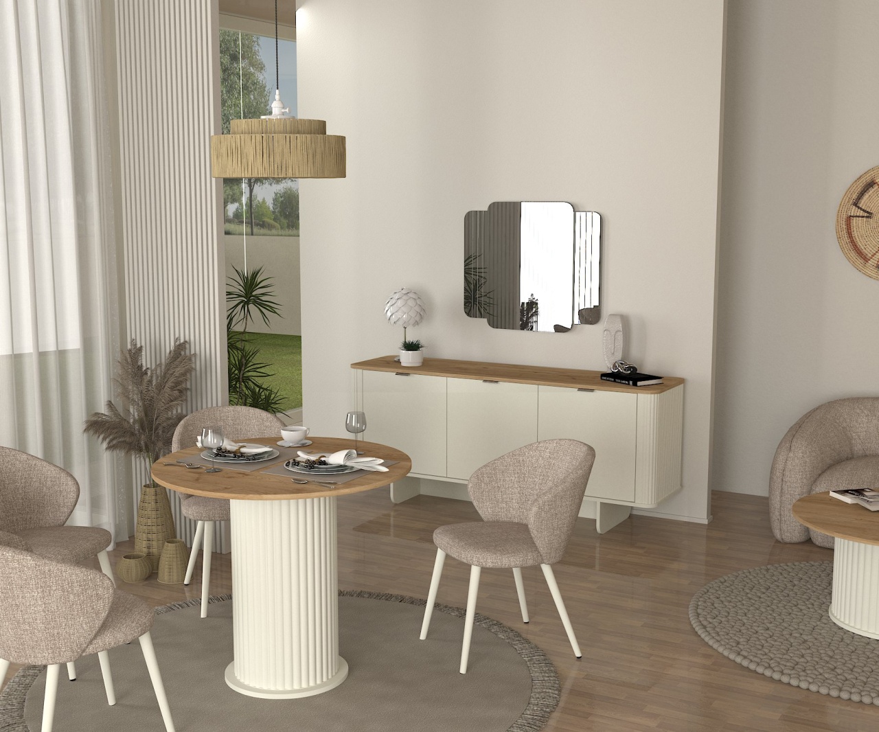 Masa dining, Smart Fit, UnicUtil, Crem, UUMD07 - 3 | YEO