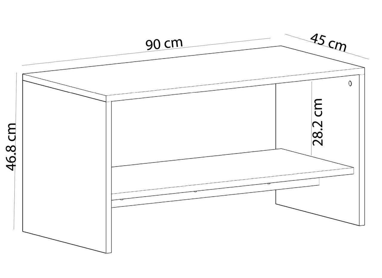 Măsuţă de cafea, Apollon White, UnicUtil, Alb, Lățime: 90 cm, Înălțime: 46,8 cm, Adâncime: 45 cm, 475OLV1313 - view 2
