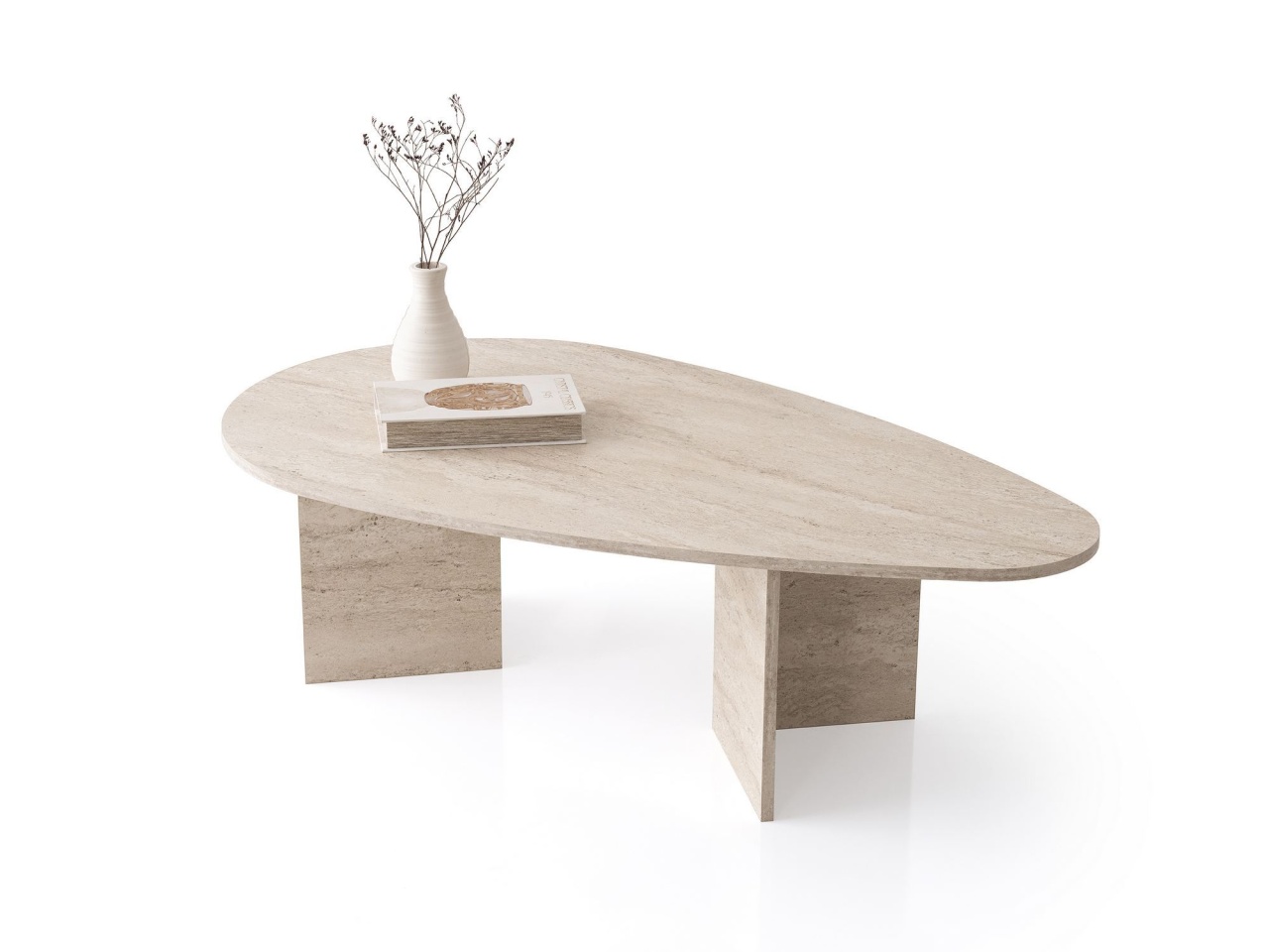 Măsuţă de cafea, Flap 9542, UnicUtil, Travertin, Lățime: 139,5 cm, Înălțime: 42 cm, Adâncime: 79,5 cm - view 3