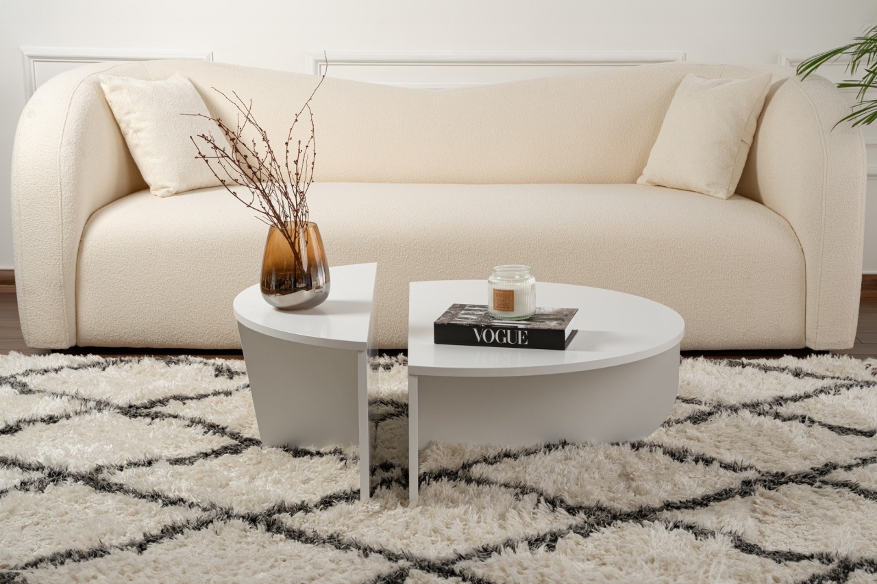 Măsuţă de cafea, Orion White, UnicUtil, Alb, Lemn-Negru, Lățime: 90 cm, Înălțime: 30 cm, Adâncime: 60 cm - view 9