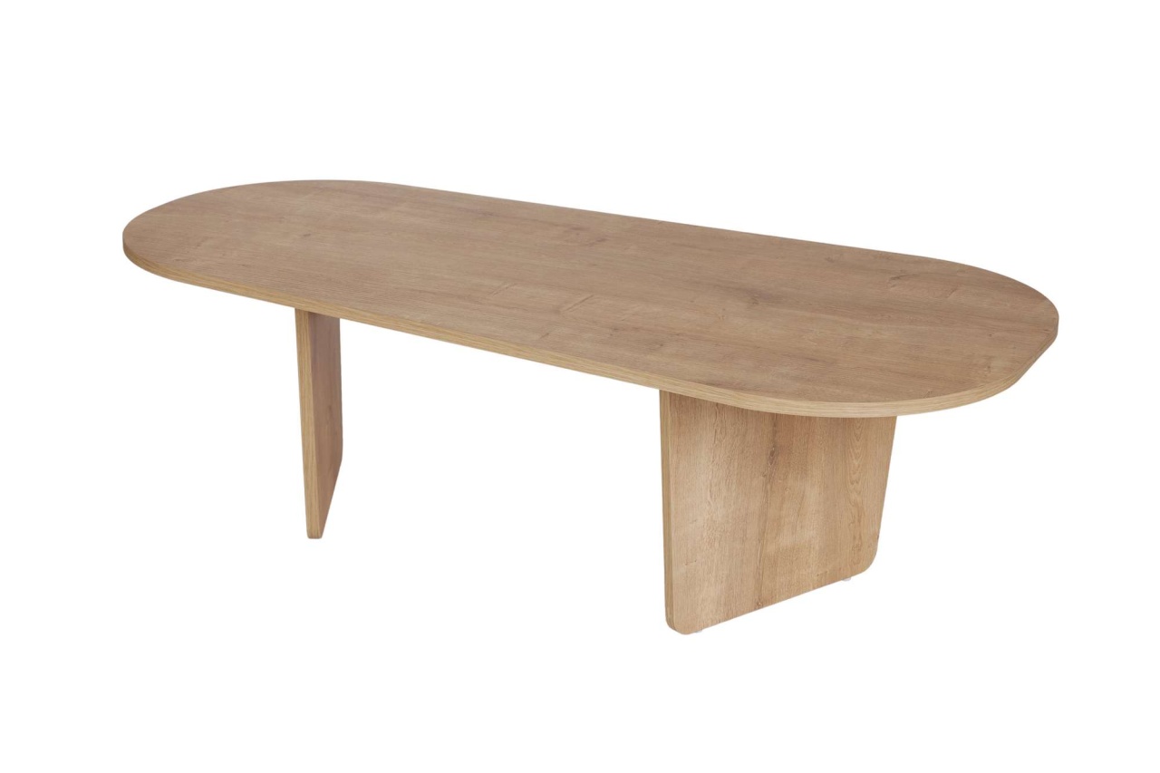 Măsuţă de cafea, Ovalis Oak, UnicUtil, Stejar, Lățime: 130 cm, Înălțime: 40 cm, Adâncime: 65 cm - view 6