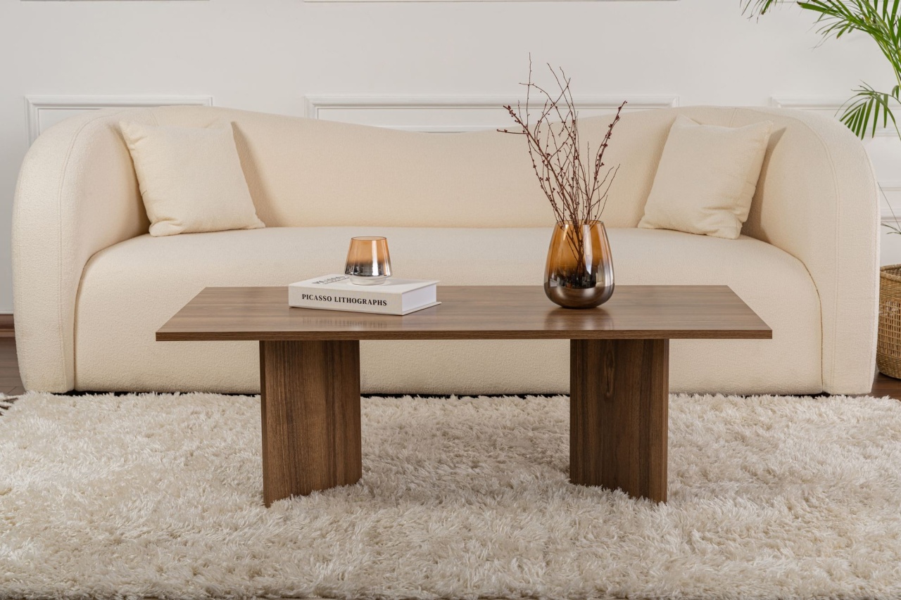 Măsuţă de cafea, Sabin Walnut, UnicUtil, Nuc, Lățime: 119 cm, Înălțime: 40 cm, Adâncime: 60 cm - view 6