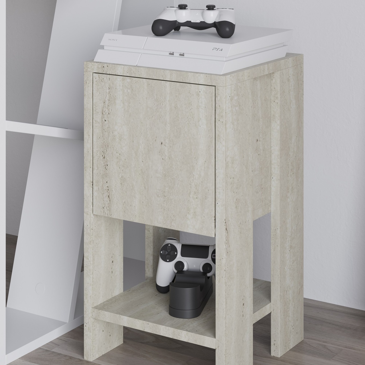 Noptieră, Ema Travertine, UnicUtil, Travertin, Lățime: 30 cm, Înălțime: 55 cm, Adâncime: 30 cm - view 5