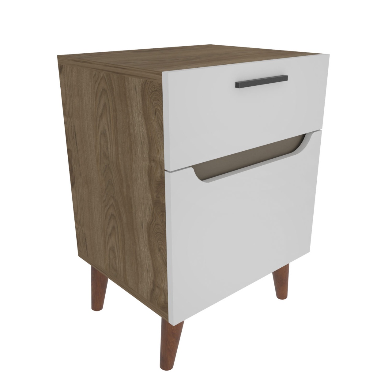 Noptieră, Losso White, UnicUtil, Stejar alb, Lățime: 45 cm, Adâncime: 36,8 cm, Înălțime: 63 cm - view 4