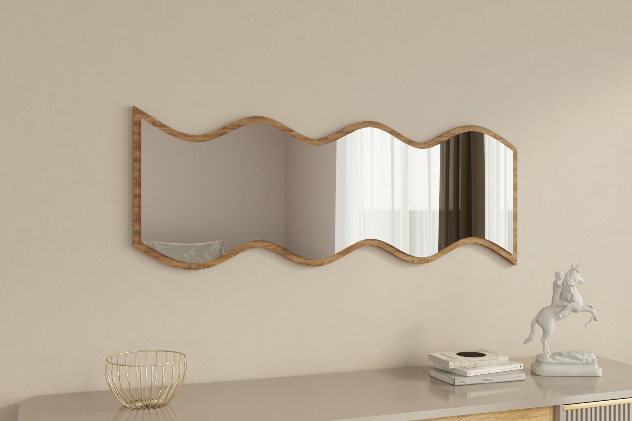 Oglindă, Safi White, UnicUtil, Alb-Nuc, Lățime: 40 cm, Înălțime: 120 cm, Adâncime: 2,2 cm - view 3