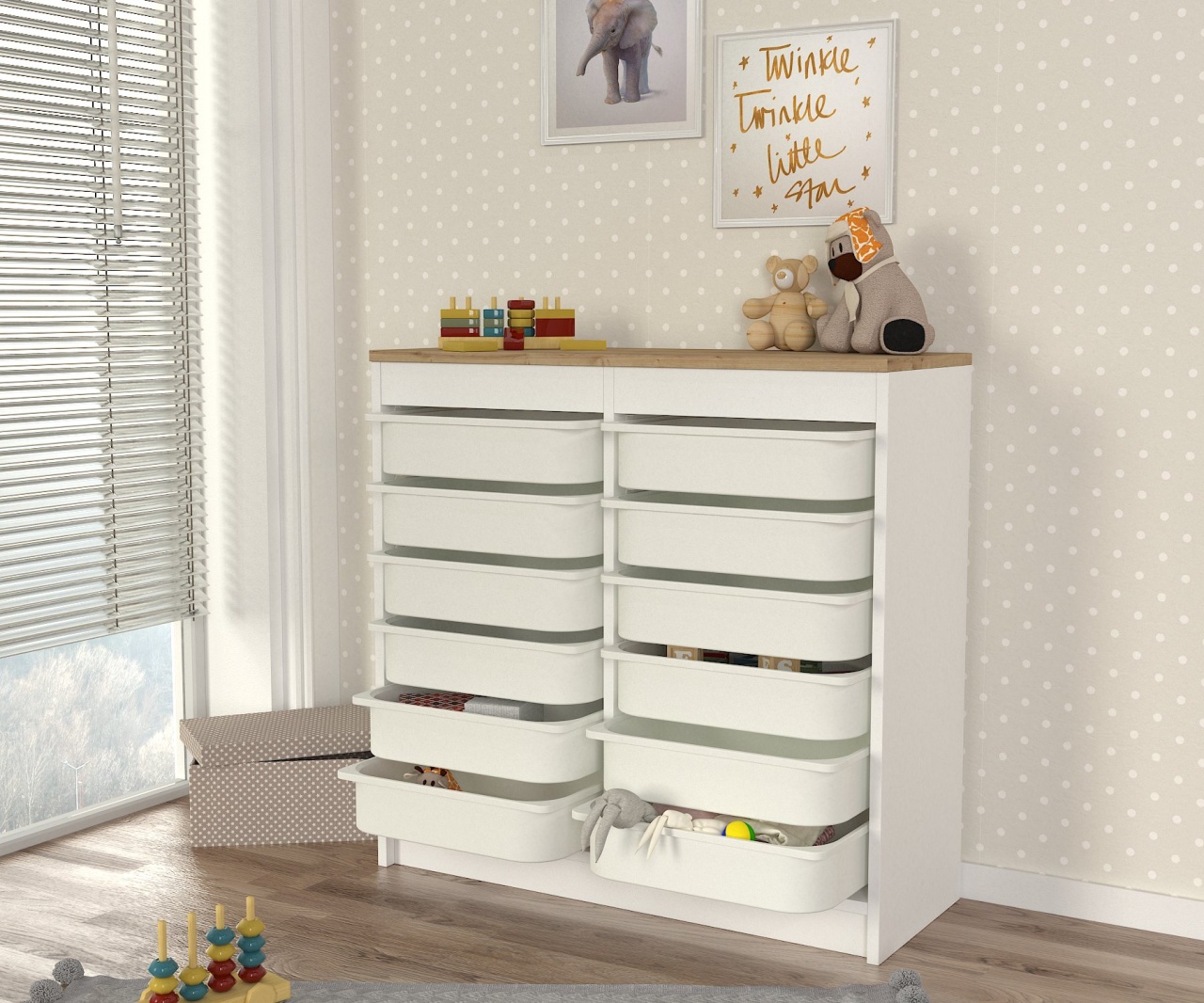 Organizator, Compact Storage, UnicUtil, 89 x 34 x 85 cm, Alb-Maro, UUORG19 - 2 | YEO