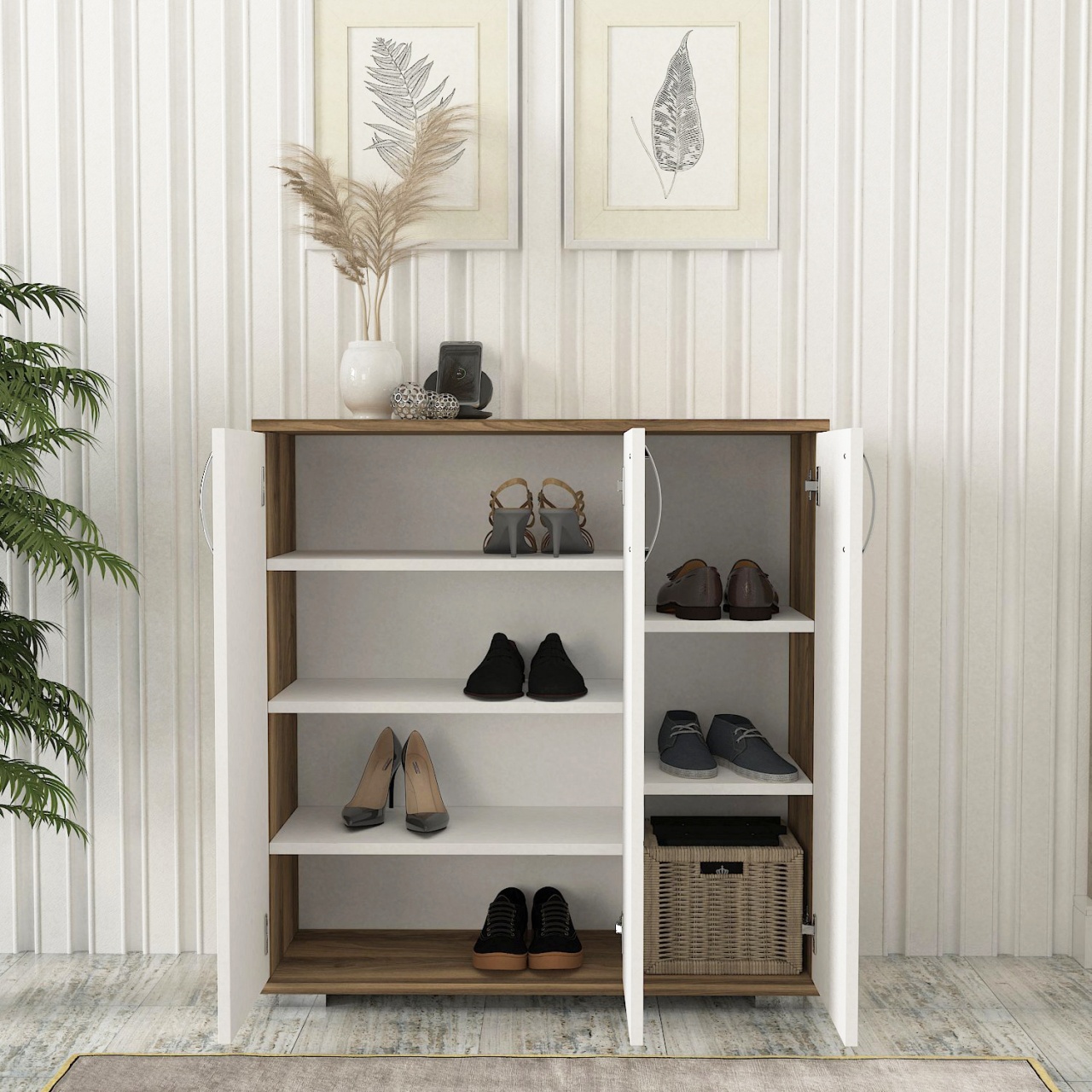 Pantofar, White Oak, UnicUtil, 89.1 x 29.5 x 93 cm, Alb-Maro - imagine 4