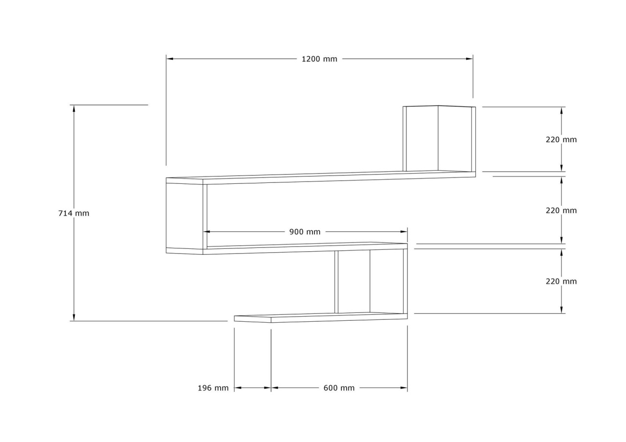 Rafturi perete, Rustic Edge, UnicUtil, 120 x 71 x 20 cm, Alb - imagine 5