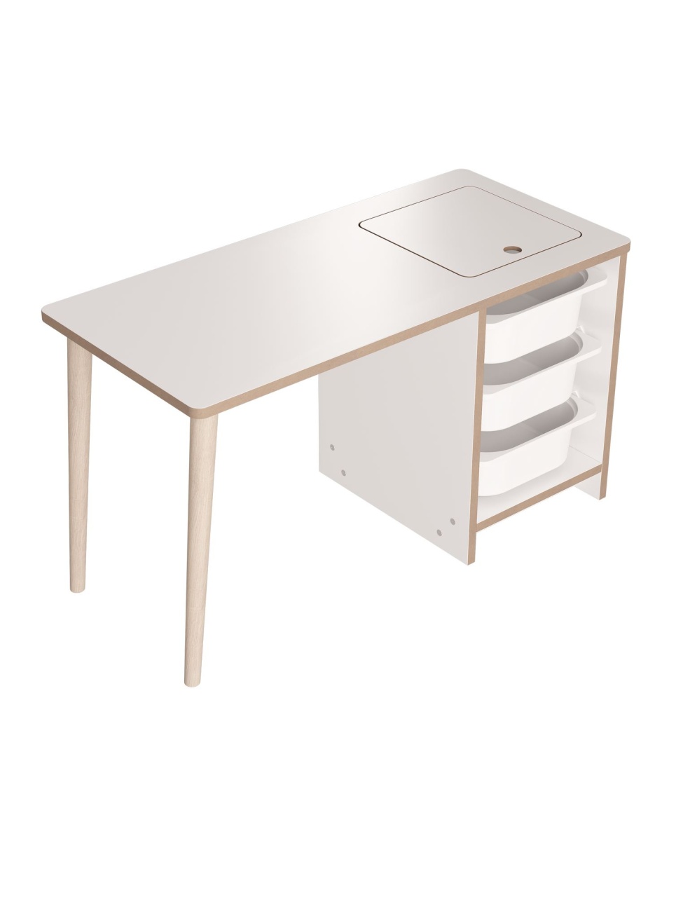 Set de masă pentru copii, Soho White, UnicUtil, Alb, Lățime: 90 cm, Înălțime: 50 cm, Adâncime: 42 cm - view 7