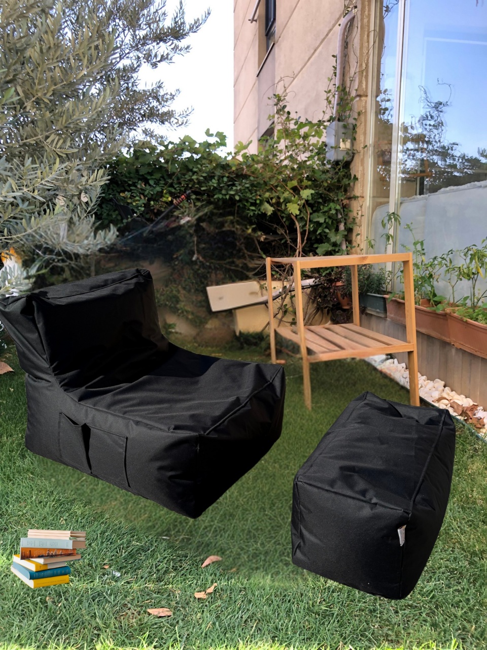 Set fotolii puf (2 Bucati), Bundle dust, UnicUtil, Culoarea Negru