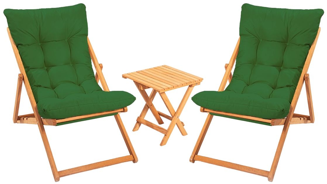 Set Gradina - Masa si Scaune (3 Bucati), Echo bits, UnicUtil, Culoarea Verde Natural - 1 | YEO