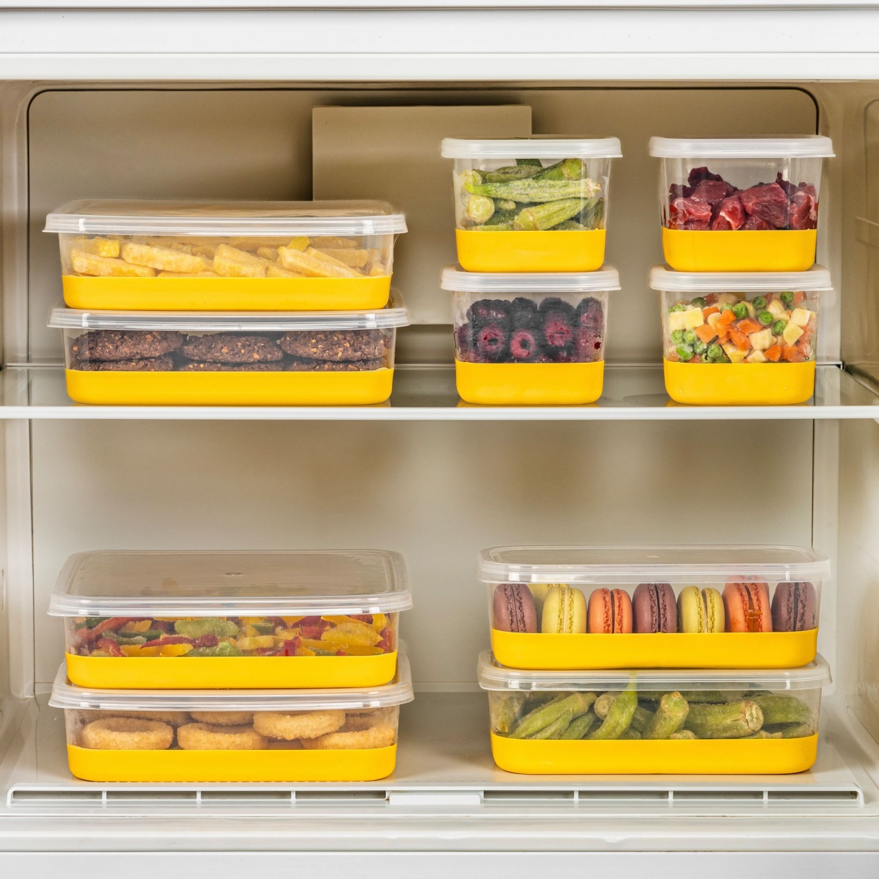 Set Recipiente Alimentare (10 Bucati), Storage spark, UnicUtil, Culoarea Galben