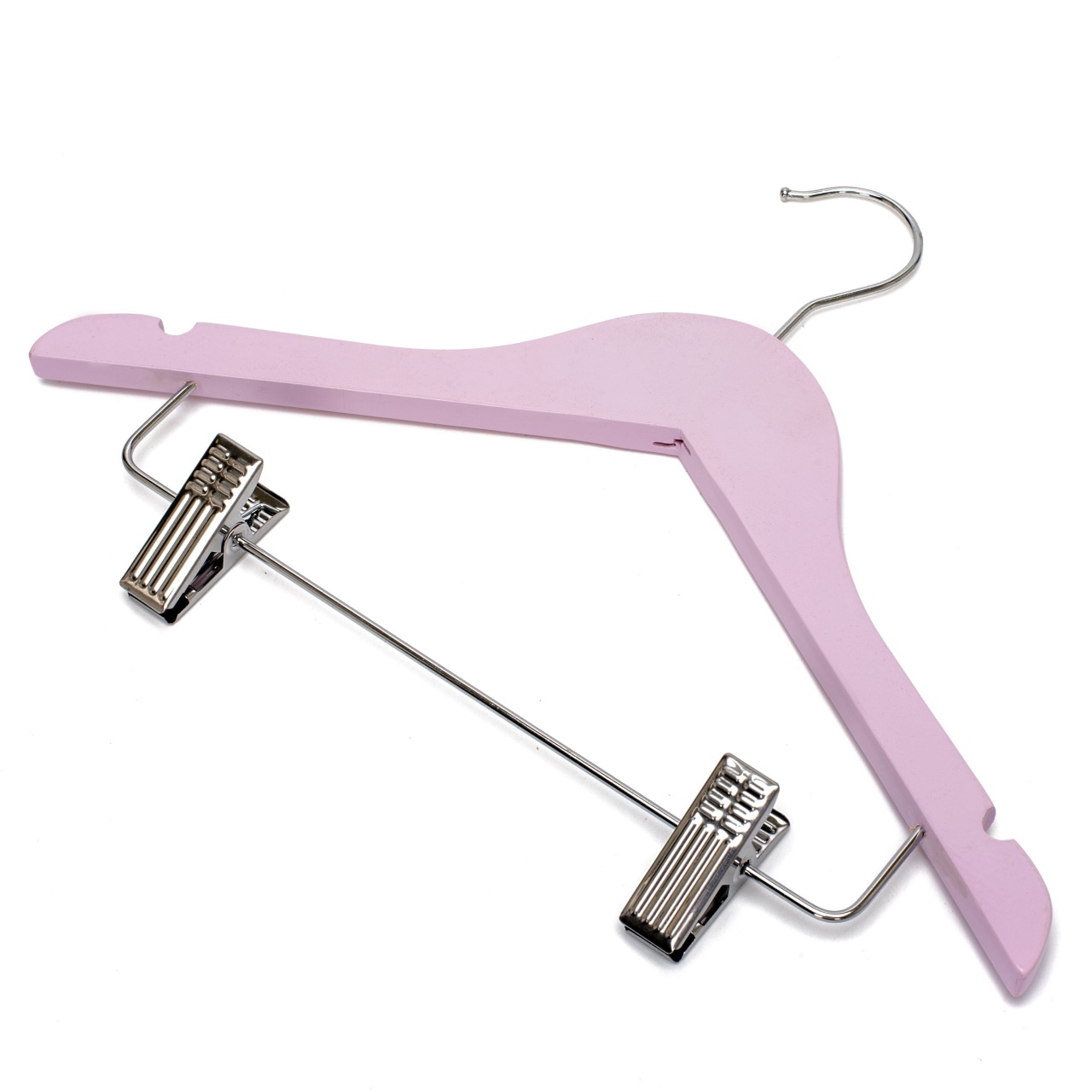 Umeraș din lemn de artar cu clip metalic, pentru copii, Roz, 1 bucata - imagine 2