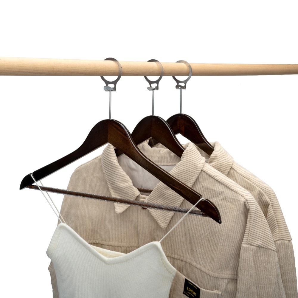 Umeraș Hotel din lemn cu carlig antifurt, Vintage, 1 bucata - imagine 6