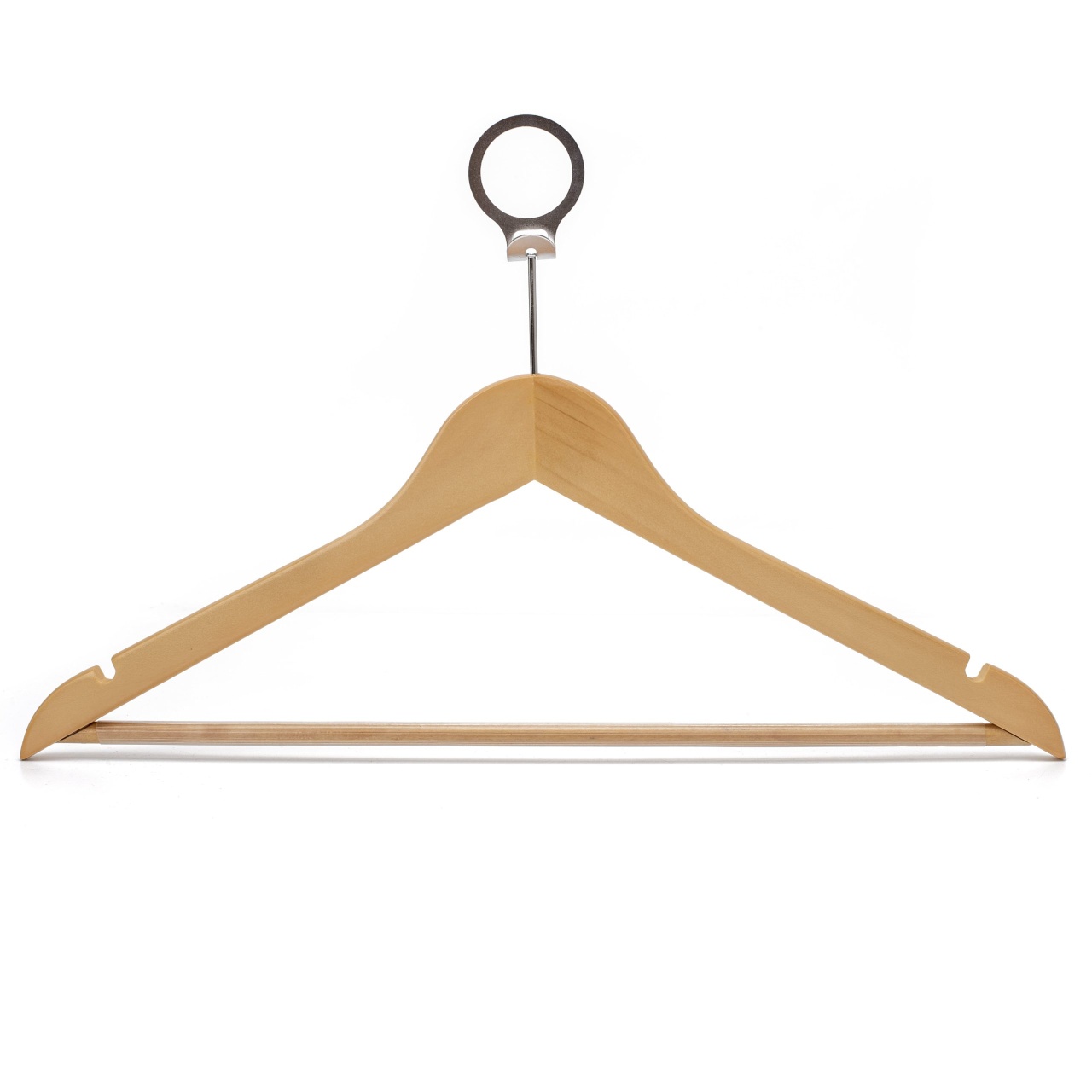 Umeraș Hotel din lemn de artar cu cârlig antifurt, Natur, 1 bucata - imagine 3