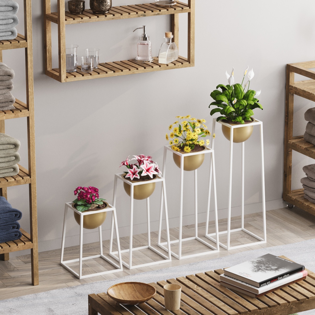 Vas Decorativ, Flame blaze, UnicUtil, Culoarea Alb Auriu