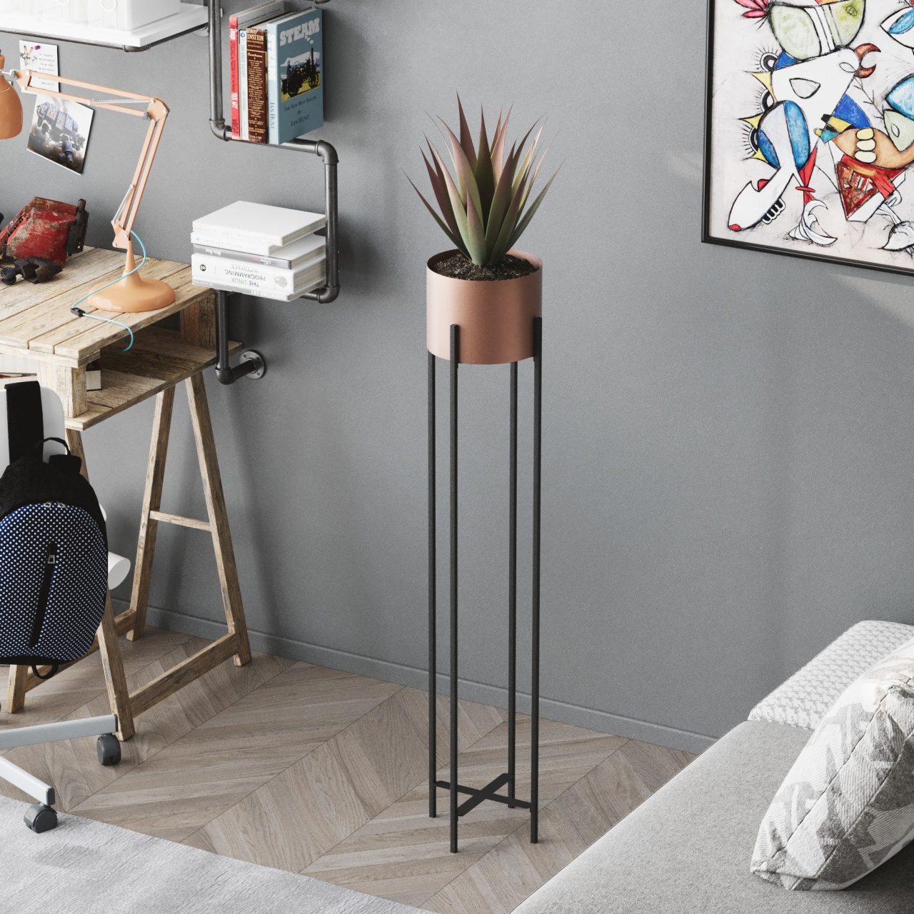 Vas Decorativ, Spark root, UnicUtil, Culoarea Negru Cupru - 2 | YEO