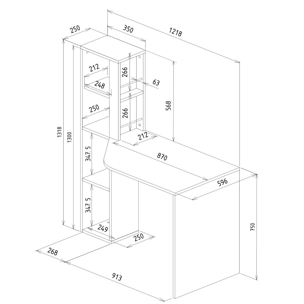 Birou, Classic Vision, UnicUtil, Alb-Gri - imagine 8