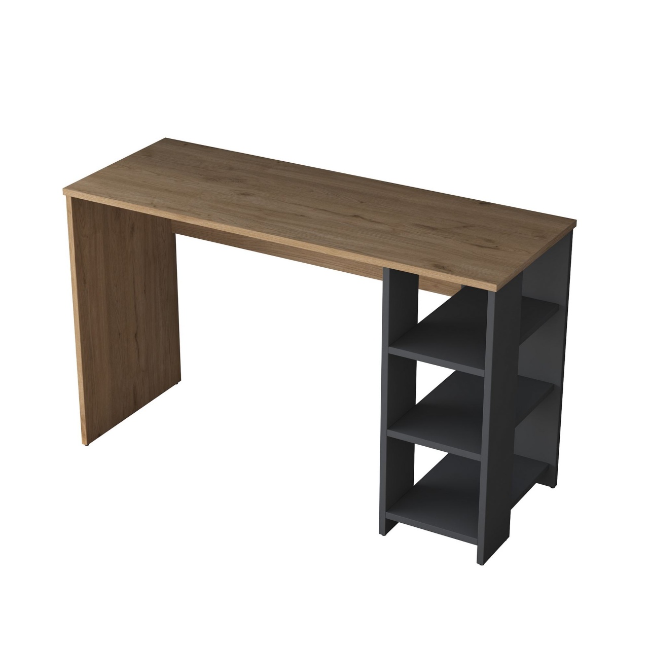 Birou de studiu și raft de cărți, Ha125 2699, UnicUtil, Nuc-Antracit, Birou: Lățime: 120 cm, Înălțime: 73,8 cm, Adâncime: 45 cm - view 5