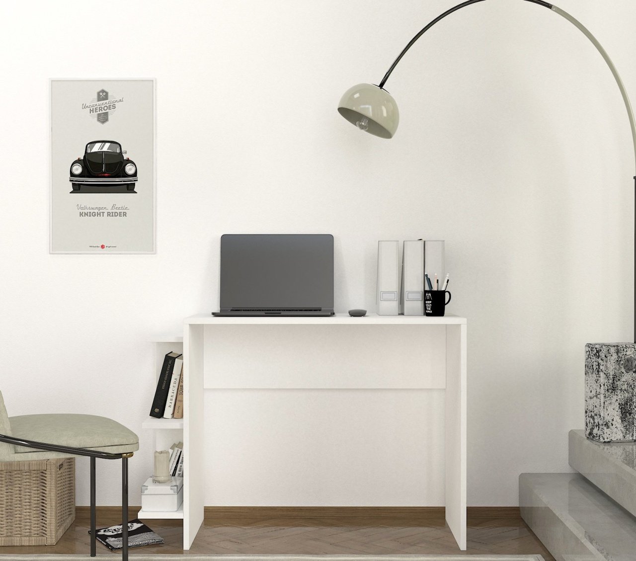 Birou, Pure WhiteSpace, UnicUtil, 104.5 x 40 x 73.8 cm, Alb, UUDESK24