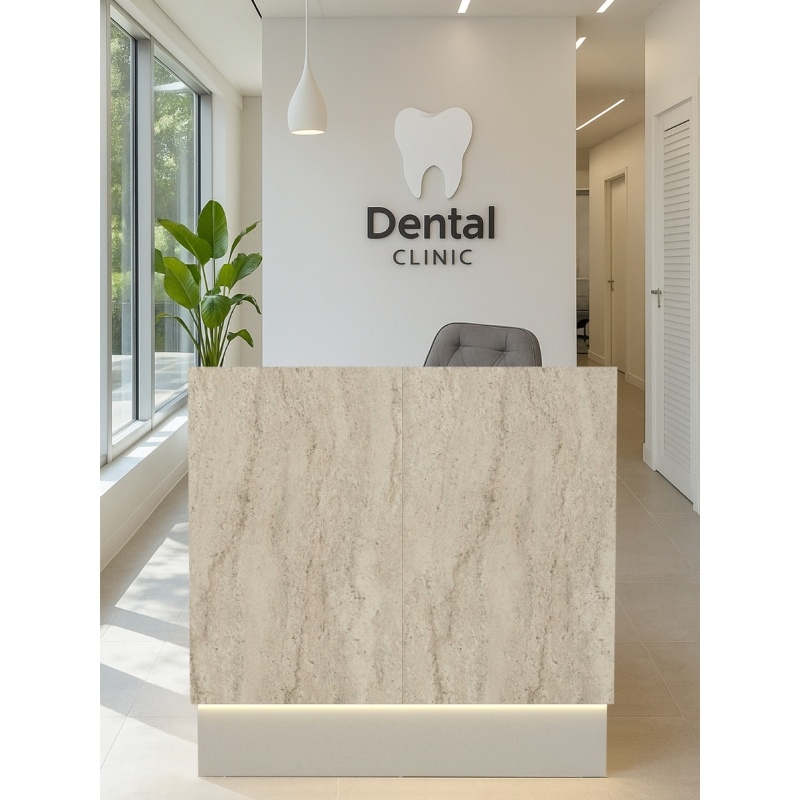 Birou recepție, Rissa Front Desk, UnicUtil, Travertin-Crem - imagine 6