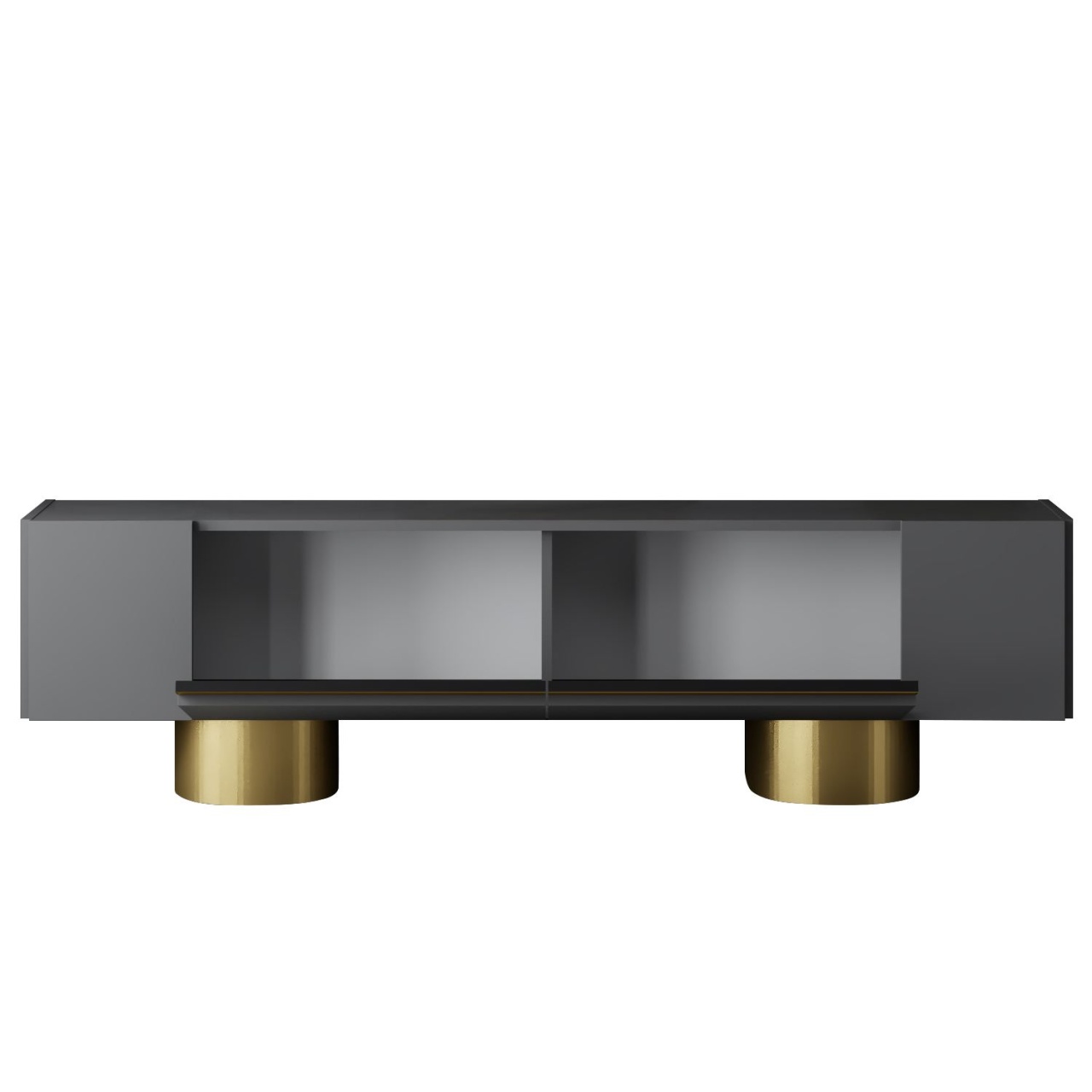 Comoda TV, Bohem Anthracite, UnicUtil, Antracit-Auriu, Lățime: 180 cm, Înălțime: 50 cm, Adâncime: 30 cm - imagine 7