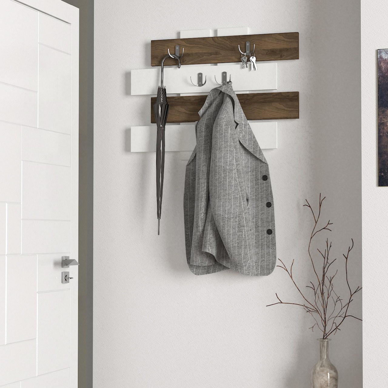 Cuier, Bold Hooks, UnicUtil, 80 x 60 cm, Alb-Maro - imagine 4
