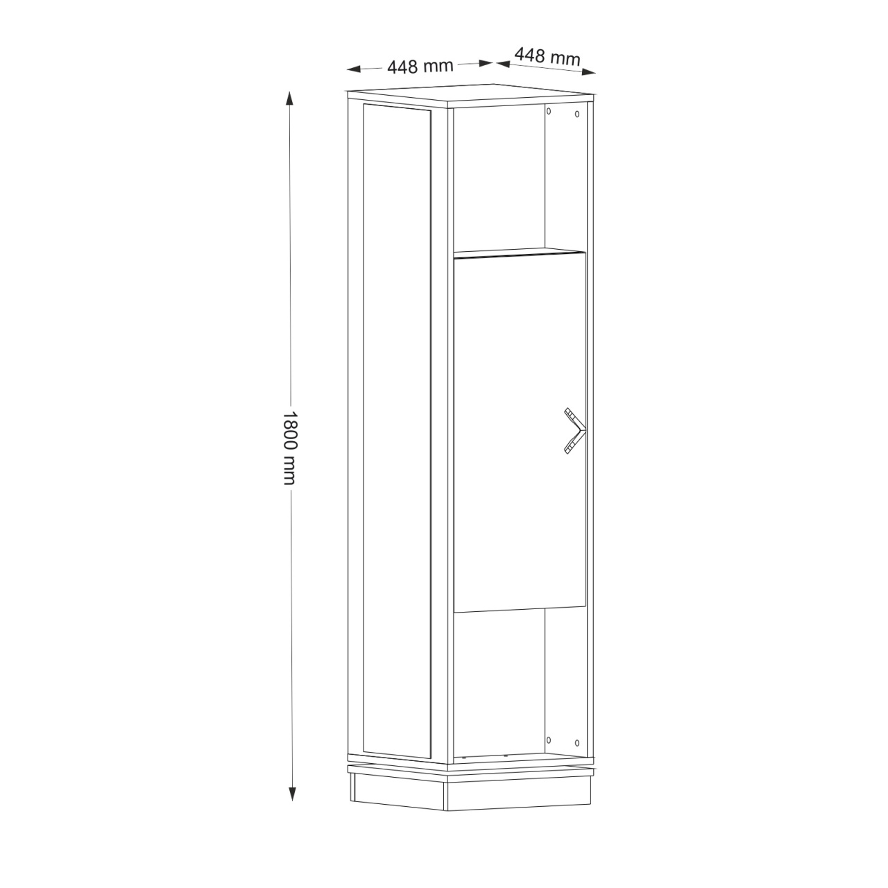 Dulap Hol Rotativ, Bold Turn, UnicUtil, 44.8 x 44.8 x 180 cm, Maro - imagine 2