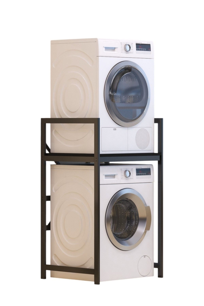 Dulap pentru mașina de spălat, C7 Black, UnicUtil, Negru, Lățime: 70 cm, Înălțime: 116 cm, Adâncime: 60 cm - view 4