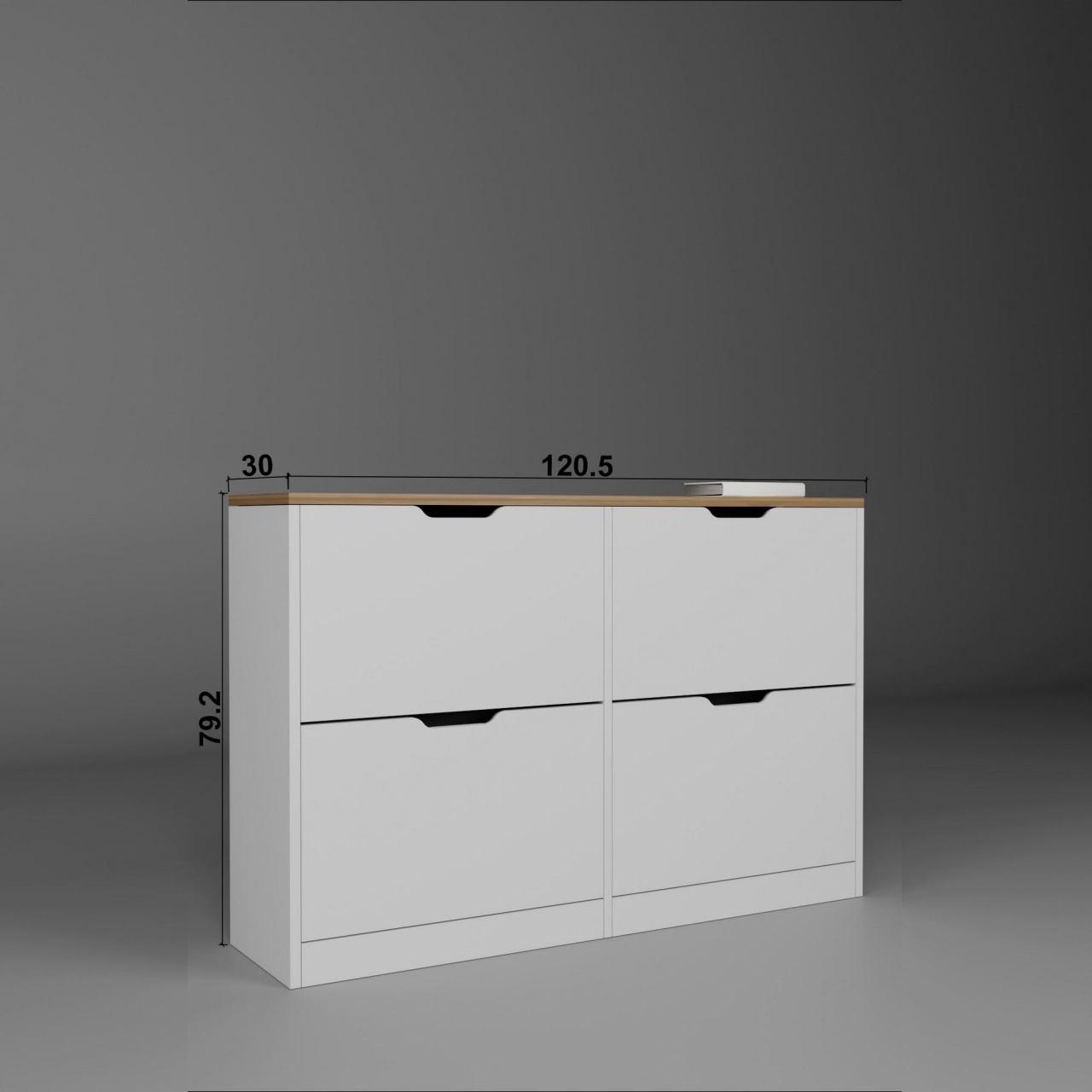 Dulap pentru pantofi, Duru 1600, UnicUtil, Alb mat, Lățime: 120,5 cm, Înălțime: 79,2 cm, Adâncime: 30 cm, 350MWD1205 - view 7