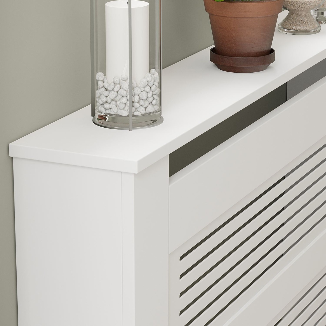 Dulap radiator, Termora White, UnicUtil, Alb, Lățime: 112 cm, Înălțime: 82 cm, Adâncime: 30 cm - view 3