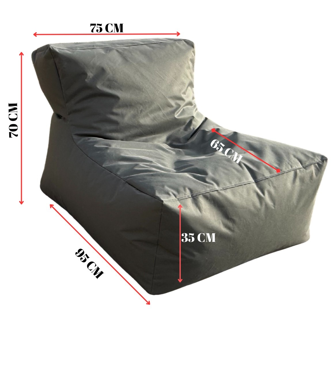 Fotoliu Puf, Peak ridge, UnicUtil, Culoarea Gri - 4 | YEO