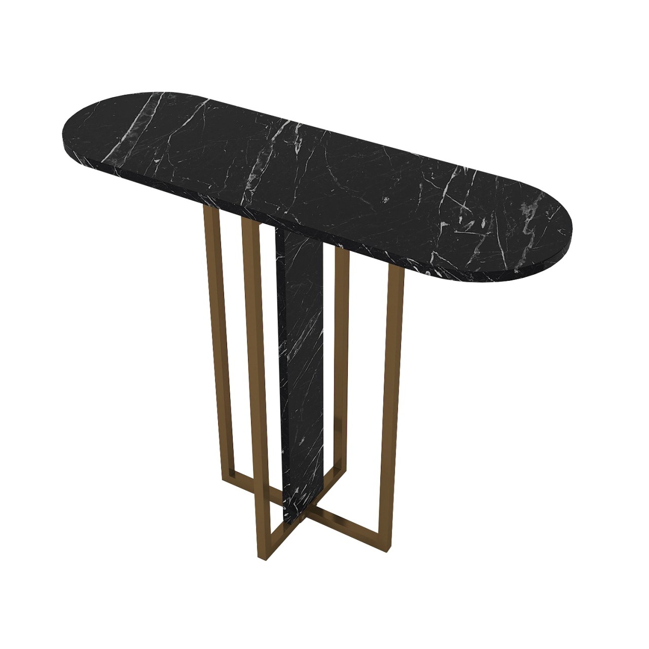 Masă decorativă Boressi din pal melaminat cu finisaj Black Marble – eleganță modernă pentru interior rafinat, 90 x 29.6 x 75 cm - view 8