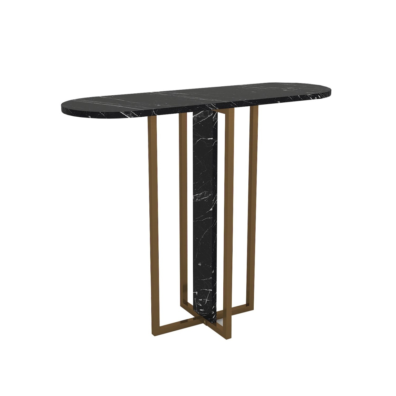 Masă decorativă Boressi din pal melaminat cu finisaj Black Marble – eleganță modernă pentru interior rafinat, 90 x 29.6 x 75 cm - view 9