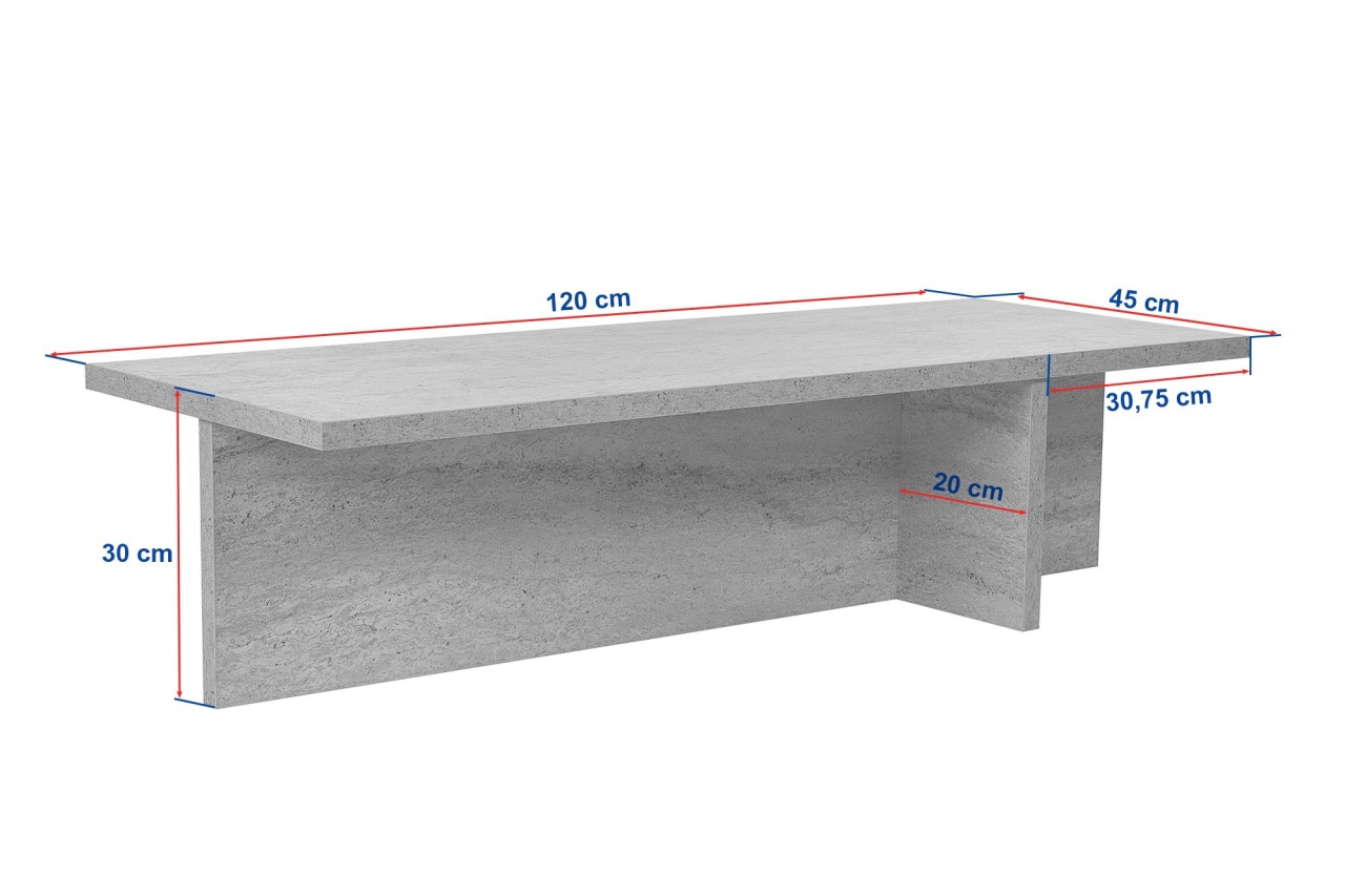 Măsuţă de cafea, Harbor Travertine, UnicUtil, Travertin, Lățime: 120 cm, Înălțime: 30 cm, Adâncime: 45 cm - view 8