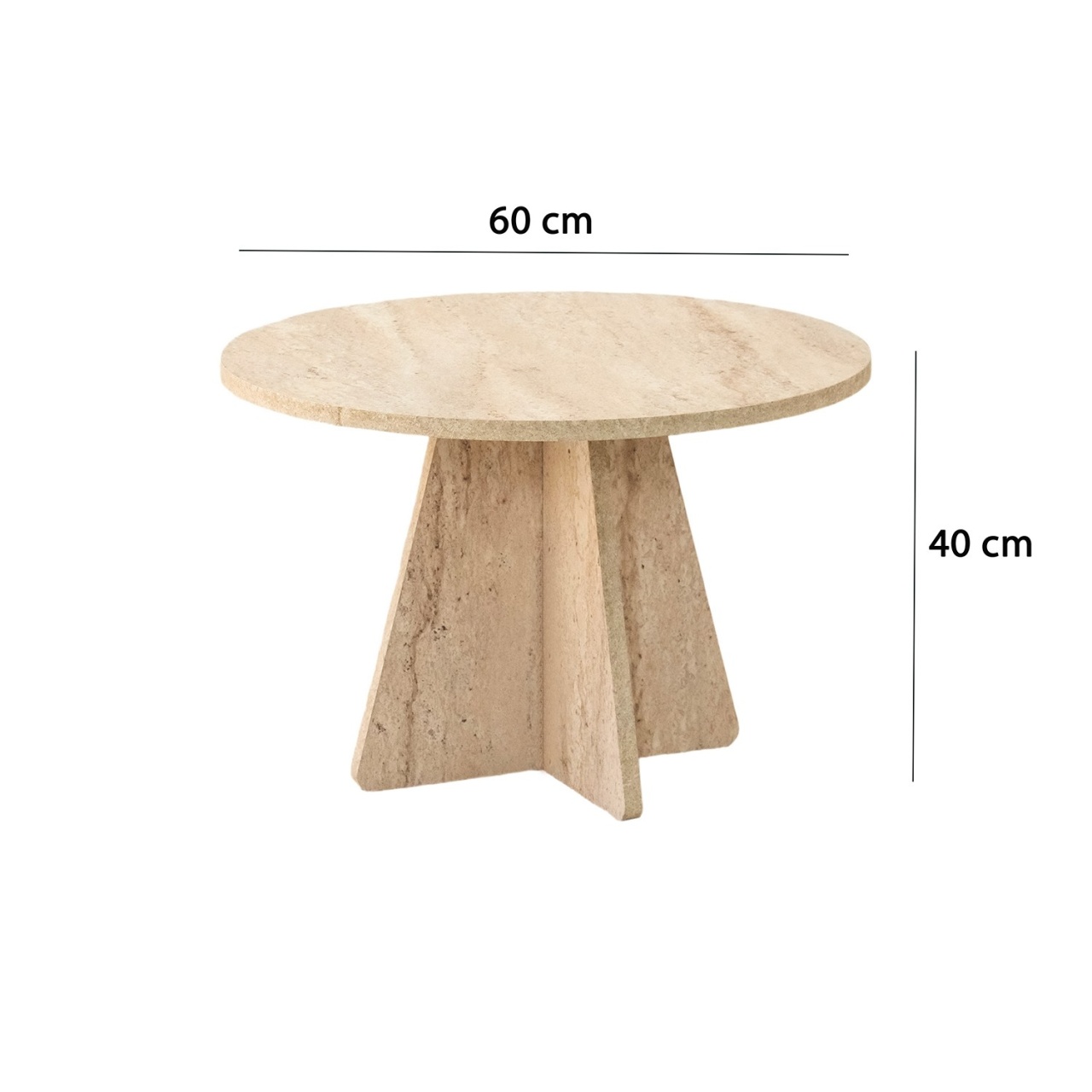 Măsuţă de cafea, Mushroom Design, UnicUtil, Travertin, Diametru: 60 cm, Înălțime: 40 cm - view 4