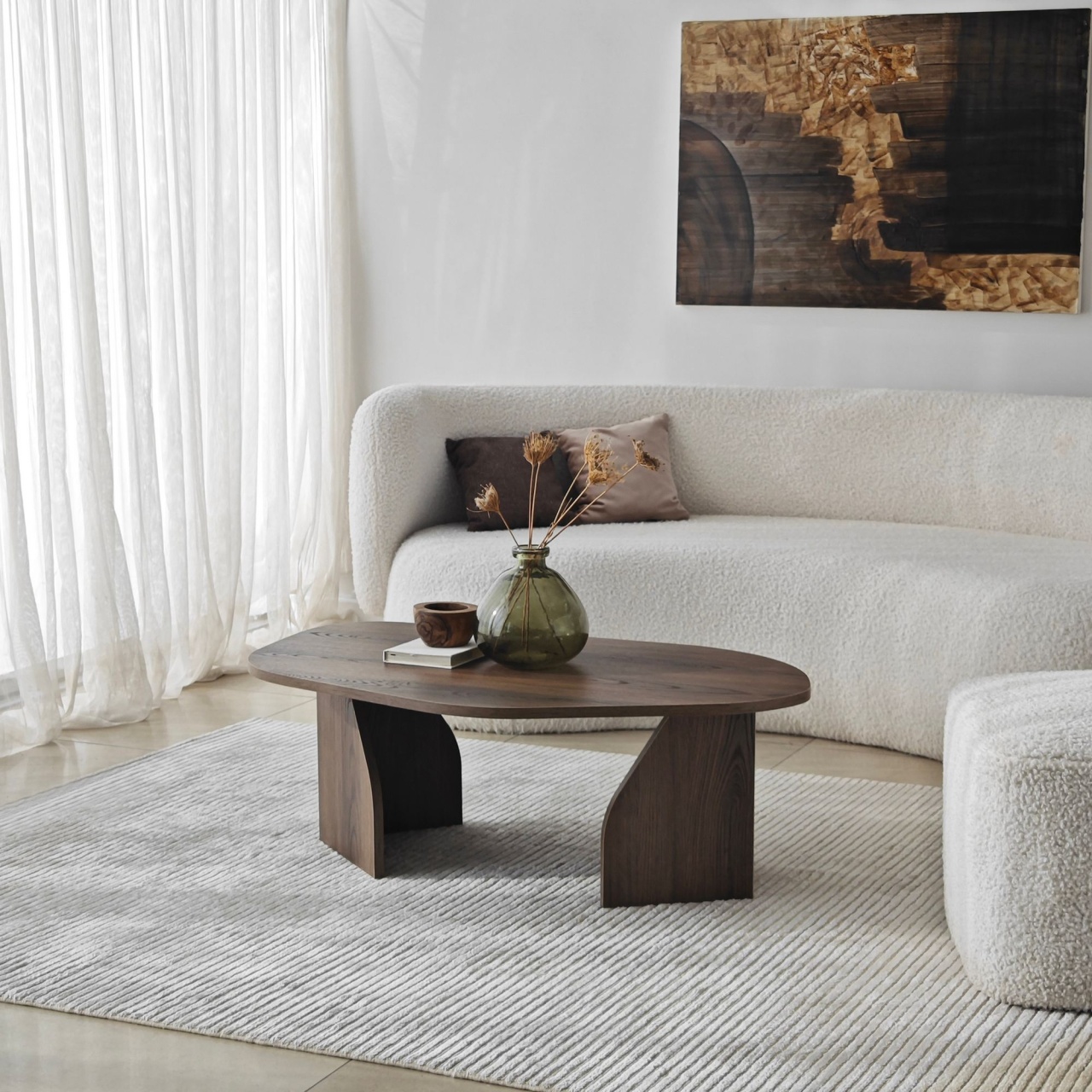 Măsuţă de cafea, Rock Walnut, UnicUtil, Nuc, Lățime: 100 cm, Înălțime: 35 cm, Adâncime: 60 cm - view 4