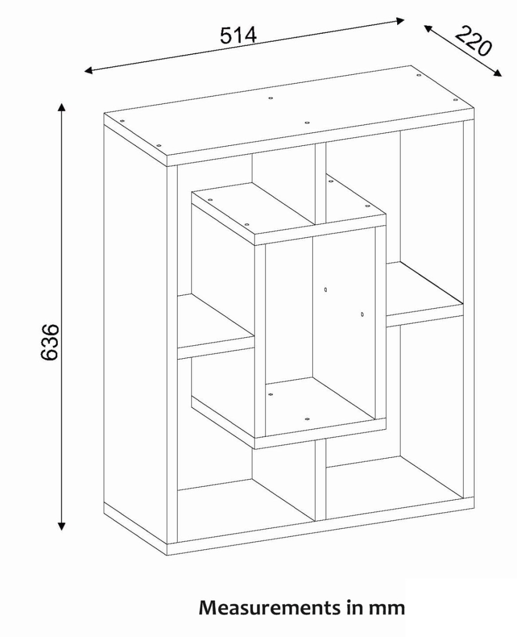 Masuta Laterala pentru living UnicUtil, Alb, 52 x 22 x 64 cm - 3 | YEO