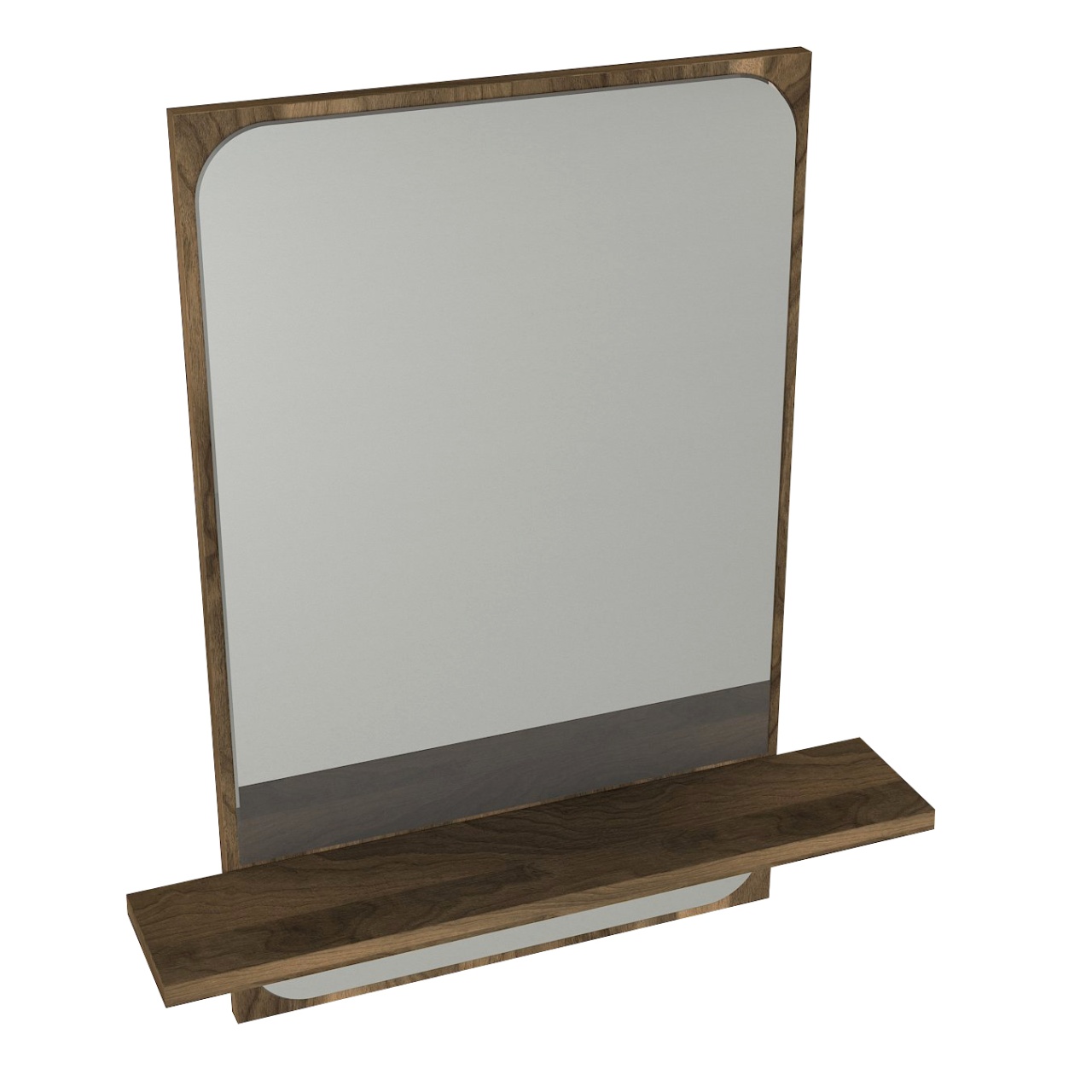 Oglinda de Perete, Walnut Frame, UnicUtil, 60 x 12 x 70 cm, Maro - imagine 5