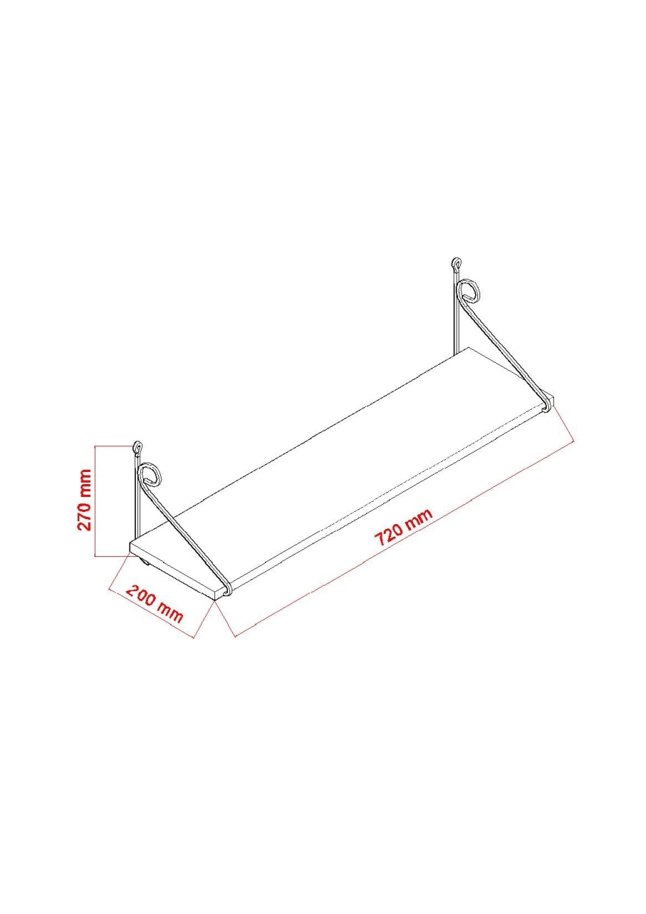 Raft de perete, Seramoni White, UnicUtil, Alb, Lățime: 72 cm, Înălțime: 27 cm, Adâncime: 20 cm - view 4