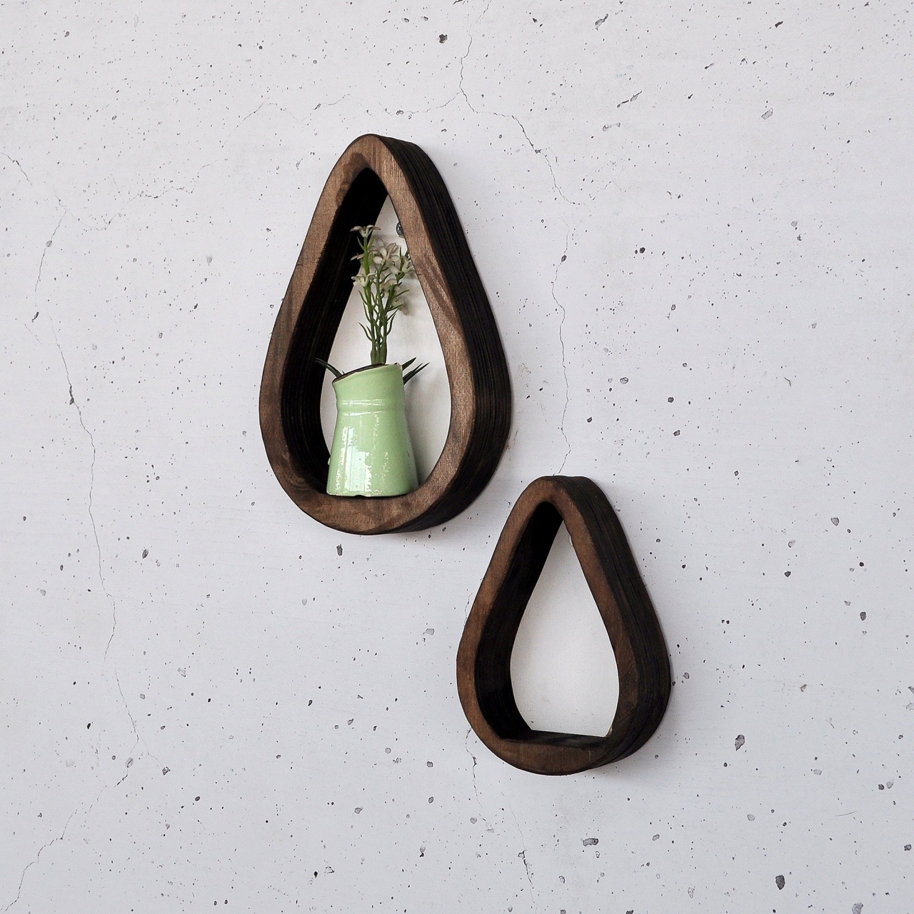Raft decorativ de perete din lemn, Raf292 Design, UnicUtil, De lemn, Lățime: 20 cm, Înălțime: 13 cm, Adâncime: 4 cm - view 2