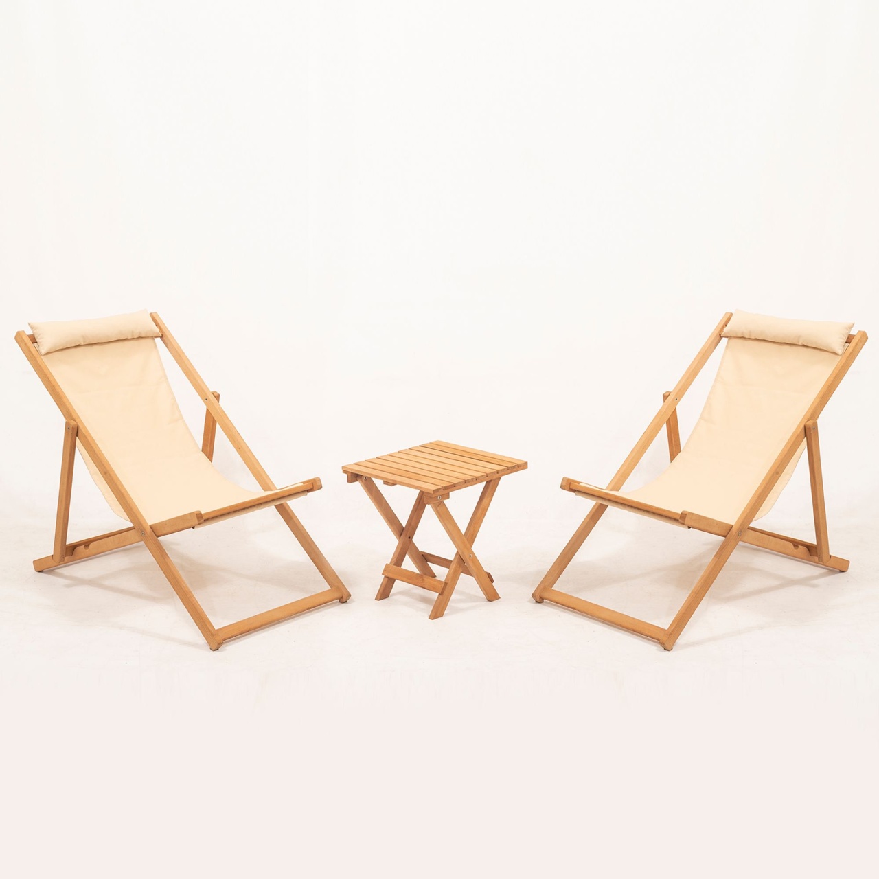 Set Gradina - Masa si Scaune (3 Bucati), Blaze combo, UnicUtil, Culoarea Crem
