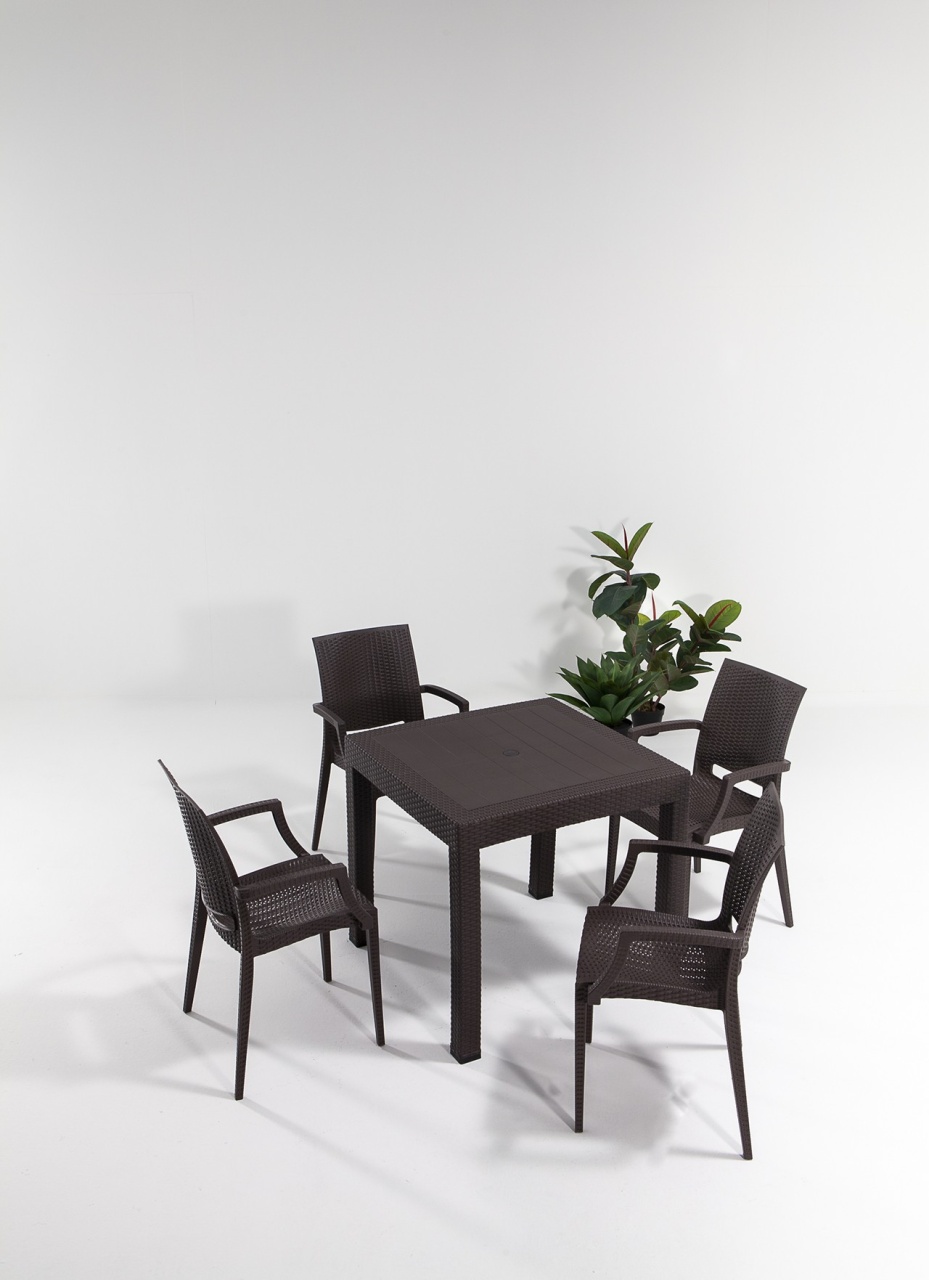 Set Gradina - Masa si Scaune (5 Bucati), Storm breeze, UnicUtil, Culoarea Maro
