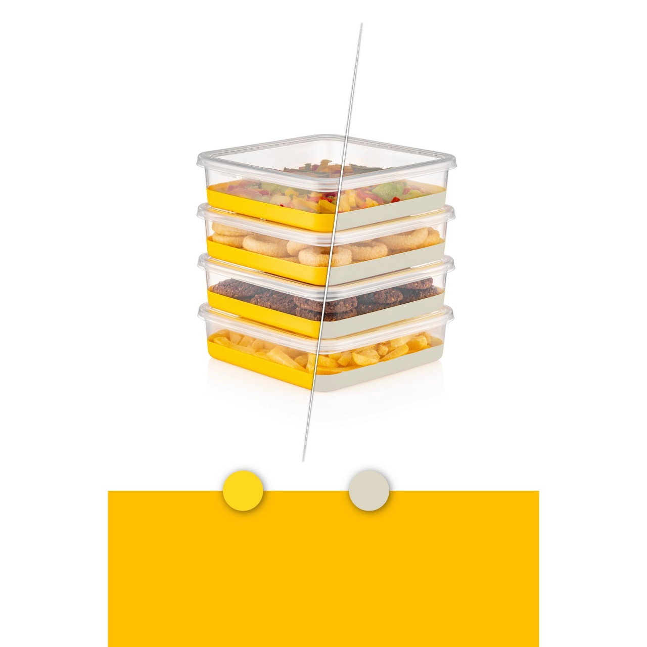 Set Recipiente Alimentare (14 Bucati), Echo leaf, UnicUtil, Culoarea Galben - view 6