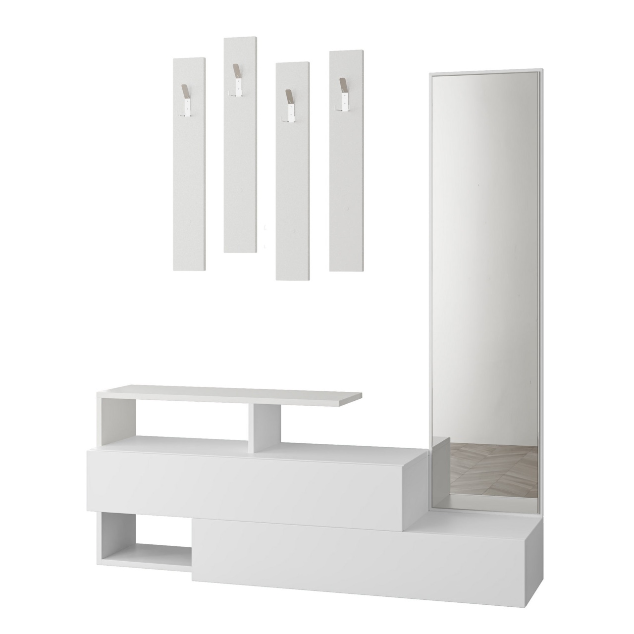 Stand de hol, Ramda White, UnicUtil, Alb, Lățime: 137 cm, Înălțime: 54,5 cm, Adâncime: 35 cm - view 3