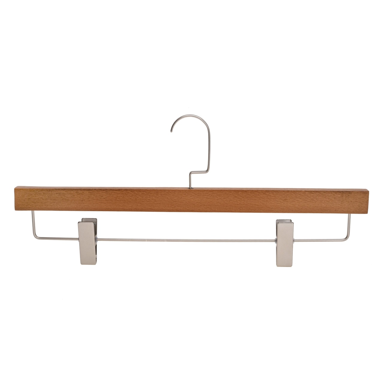 Umeraș de lux din lemn cu clipsuri metalice, Maro, 1 bucata - imagine 2