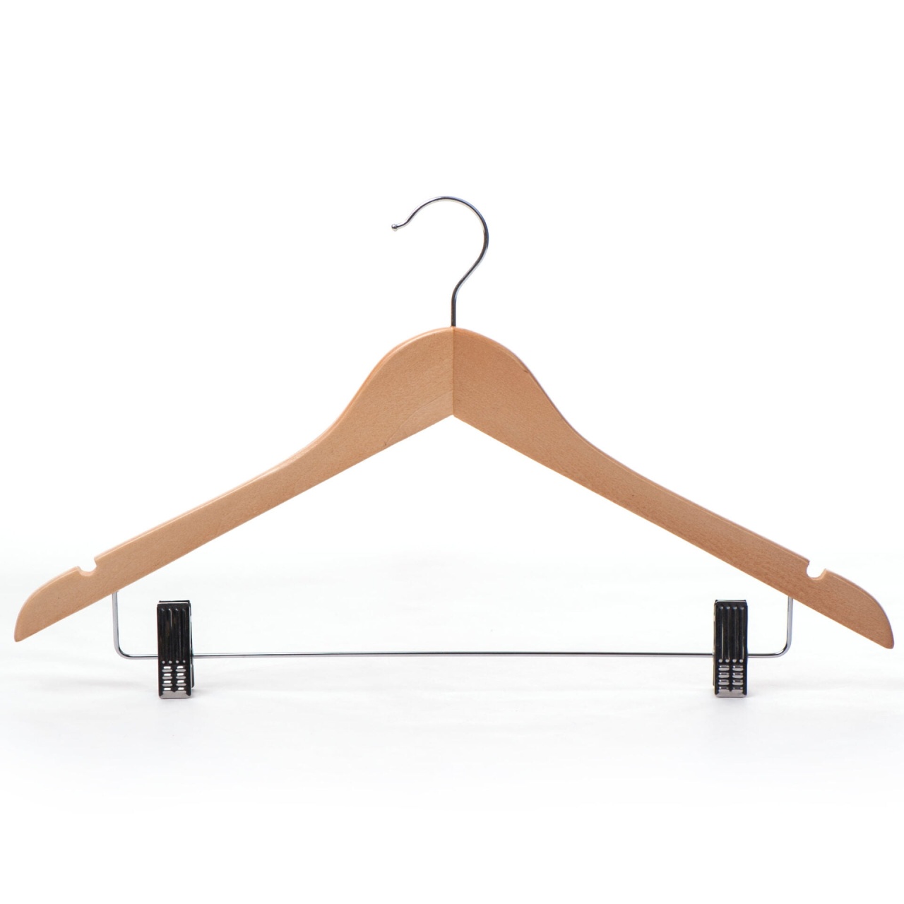 Umeraș din lemn de artar cu clipsuri de metal, Natur, 1 bucata - imagine 6