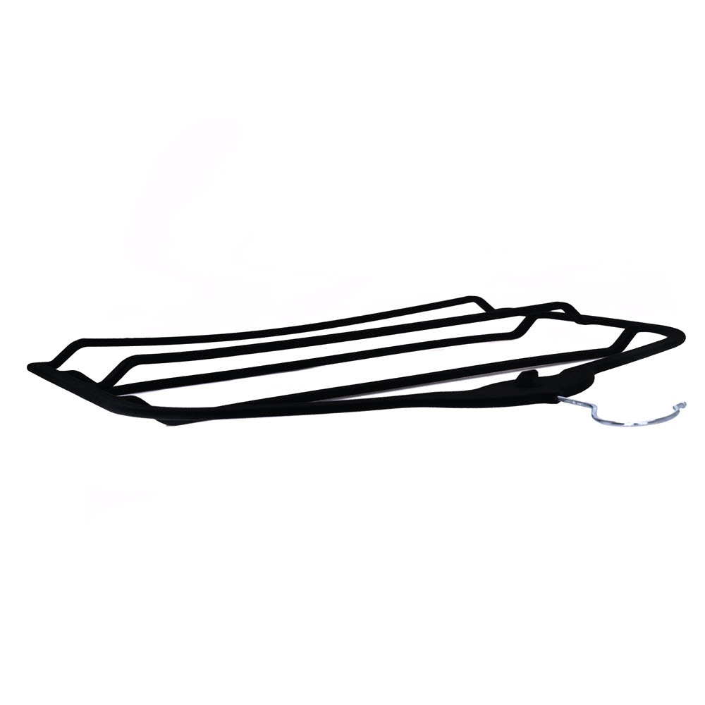 Umeraș organizator pentru pantaloni, din plastic dur acoperit cu catifea anti-alunecare, Negru, 1 bucata - imagine 5
