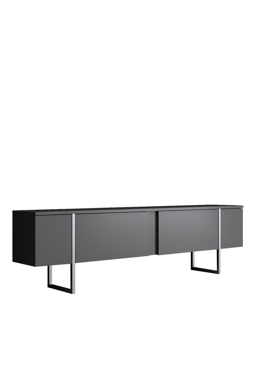 Unitate TV, Luxe Anthracite, UnicUtil, Antracit-Argint, Lățime: 180 cm, Adâncime: 30 cm, Înălțime: 50 cm - imagine 5